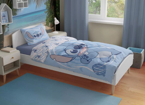 Pościel Lilo i Stitch Faro 100% bawełna miękka pościel dziecięca niebieska 