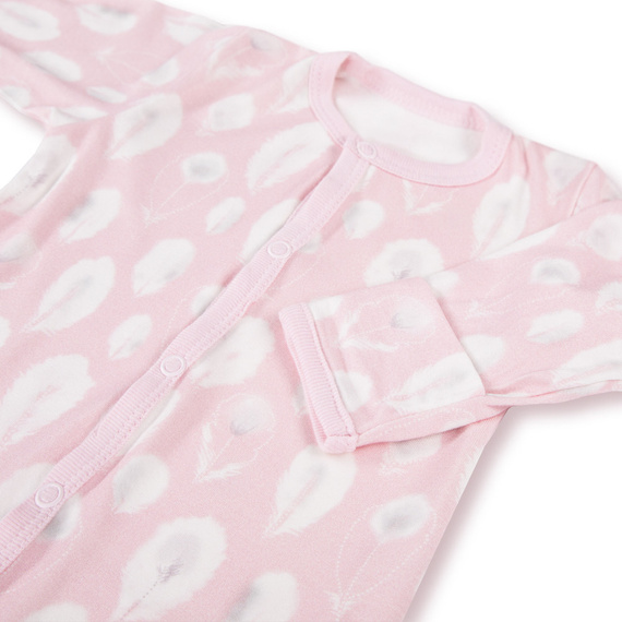 Bamboo Pajac ze stópkami Ewa Klucze - różowy