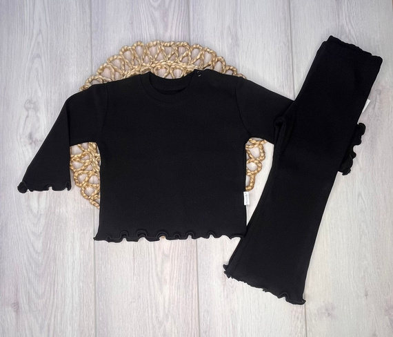 BI006 Bluzka dziewczęca z długim rękawem Mamatti - czarny