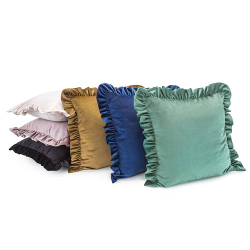 Velvet 25 Poszewka zdobiona na brzegach falbanami Eurofirany miętowy