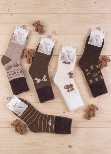 Xintao WiK 3141 wz.5 Skarpety damskie Merino 88% wełny ciepłe-ecru 