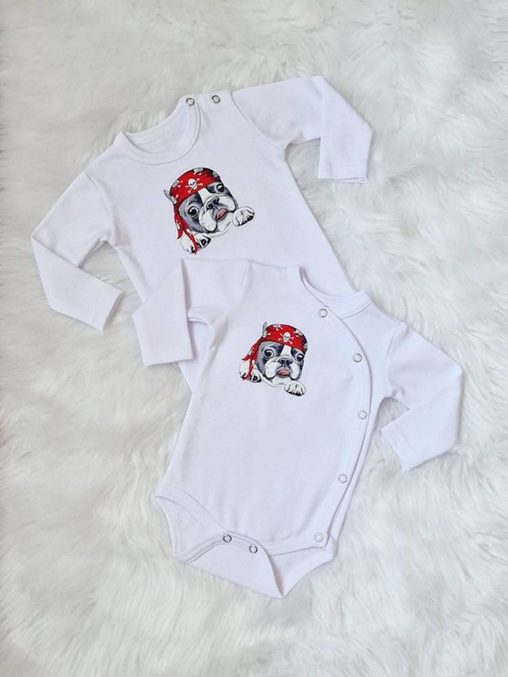 Pirat Body z długim rękawem kopertowe Bambarillo biały