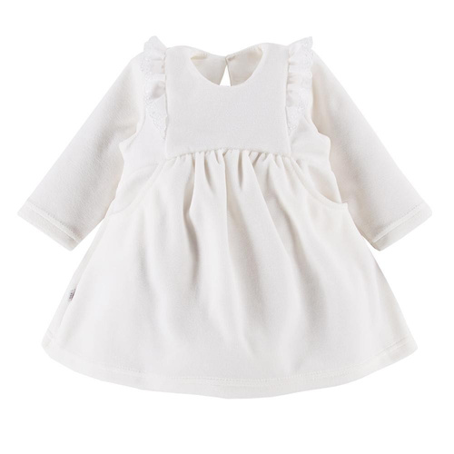 Ceremony Sukienka welurowa Eevi - ecru