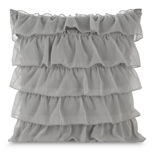 Daisy Poszewka dekoracyjna z falbanami Eurofirany stalowy