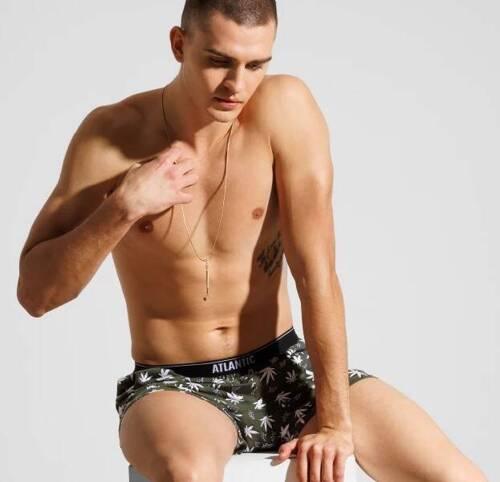 3MH-183 A'3 Bokserki męskie Atlantic - khaki-czarny