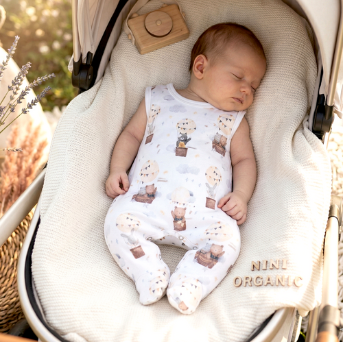 ABN-5658 Nini Śpiochy Niemowlęce 100% Bawełna Organiczna Balloon Friends– Polska Produkcja