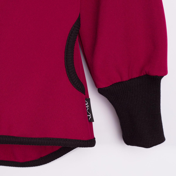 229002 Nicol Kurtka softshell dziewczęca kaptur polar odblask- bordowa 