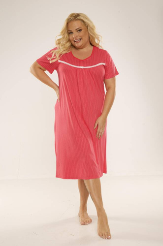 447 Juliette Koszulka nocna Plus Size Forex - malina kropki