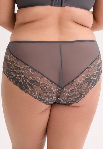 GFP 1318 Priya Figi damskie Gaia – grafitowo-różowe maxi, koronkowe i eleganckie