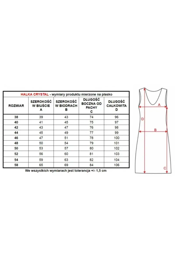 86197 Crystal halka nocna damska Mewa ecru
