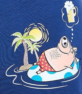 280/244 Tattoo Piglet Bokserki męskie Cornette granatowy 