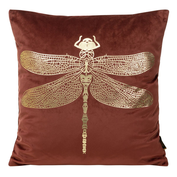 Blink 16 Poszewka dekoracyjna welwetowa ważka Eurofirany ceglany