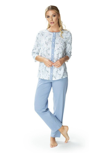 6168 Helena Piżama damska rozpinana Mewa niebieska