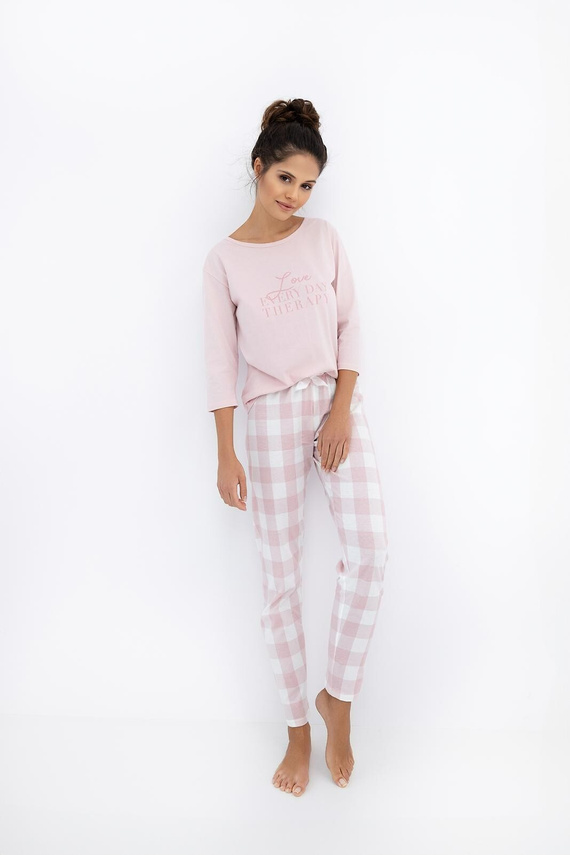 Annabelle Piżama damska Sensis – Bawełniana, z flanelowymi spodniami w kratkę