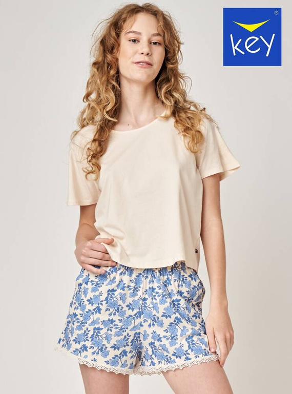 LNS 569 Piżama Damska Key - kremowy