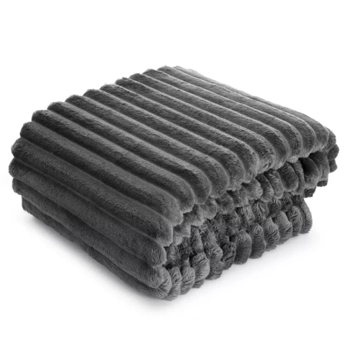 Soft koc narzuta z mikrofibry Designe91 stalowy