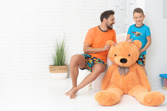 Komiks Piżama chłopięca krótki rękaw, spodnie Italian Fashion - turkusowy/druk