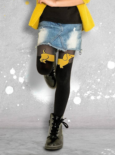 2326 Saba Rajstopy Dziewczęce Knittex nero-curry