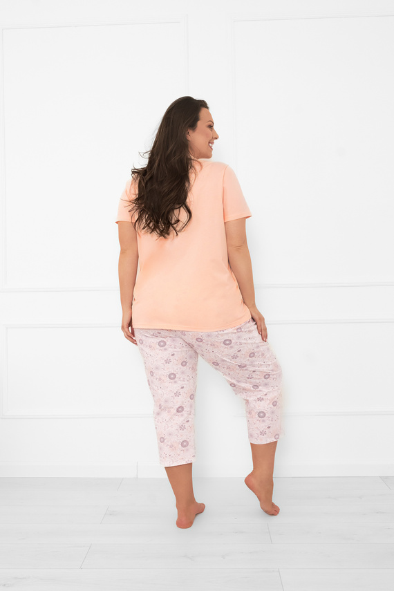 Piżama damska Satui – bawełna, krótki rękaw i spodnie 3/4 Italian Fashion  