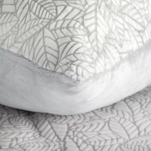 Flano 3 pościel welurowa liście Eurofirany szary