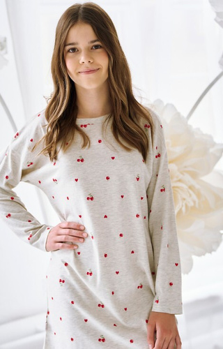 3504 Adele Taro melanż  – Koszula dziewczęca z długim rękawem, bawełna