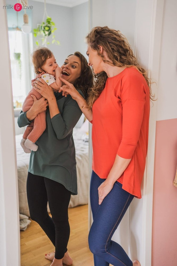 Mommy bluzka ciążowa i do karmienia Milk&Love morska zieleń