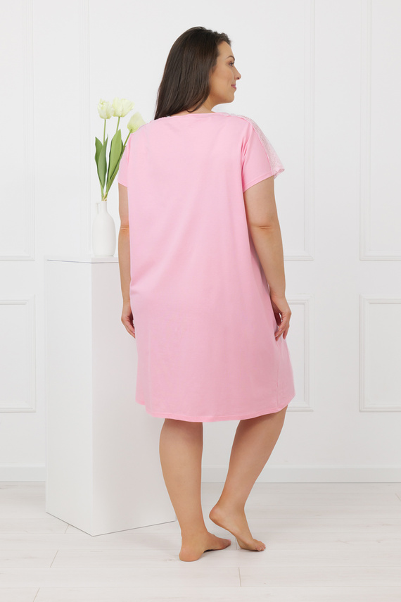 Koszula nocna Sensual Italian Fashion bawełna koronka wygodna- różowa 