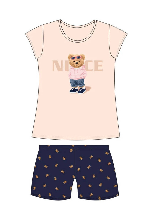 787/107 788/107 Nice Piżama dziewczęca Cornette brzoskwiniowy 