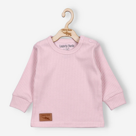 KAR-0007/JRO Bluzka z długim rękawem z dzianiny prążkowej Lagarto Verde - różowy