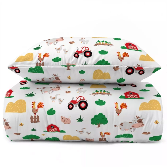 5439 A Wesoła Farma Mała Pościel dziecięca bawełniana Detexpol biały