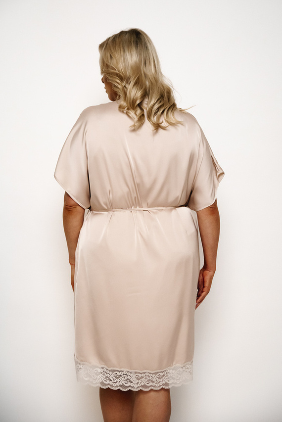 Dotyk Szlafrok krótki rękaw Italian Fashion - beżowy