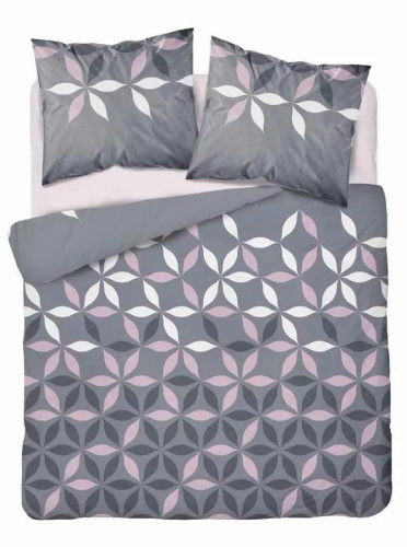 5024 A Pościel z mikrofibry kwiatki Detexpol szary