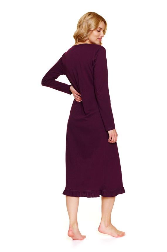 7318 Doctor Nap – Koszula nocna ciążowa i do karmienia z bawełny | Polska produkcja - burgundy