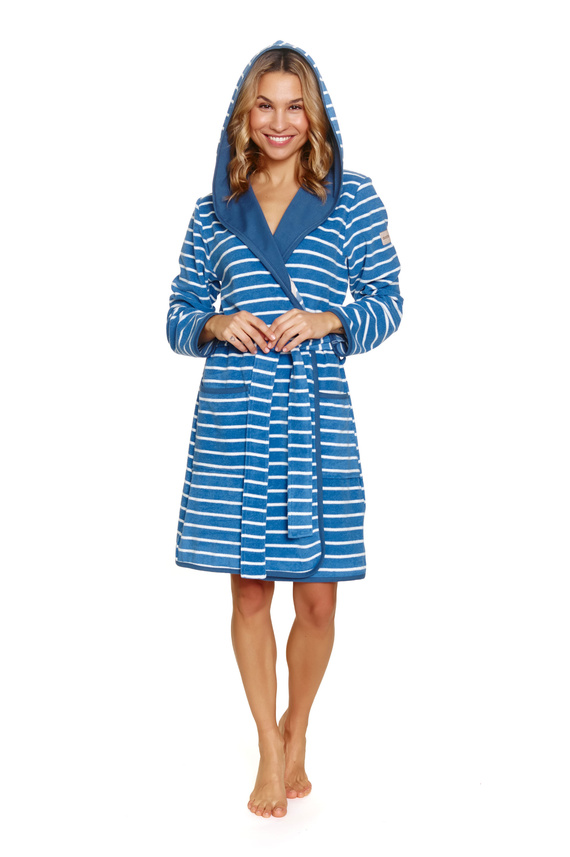 7225 Szlafrok damski Doctor Nap – elegancja i komfort na co dzień - blue