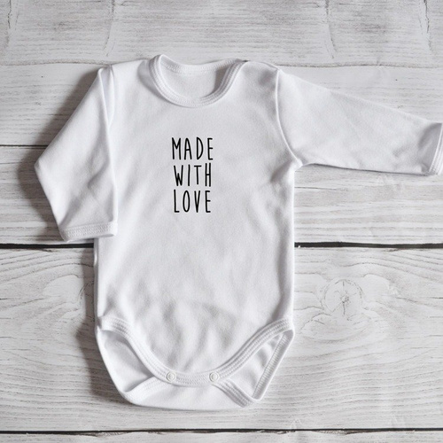 Body długi rękaw "Made with love" Moocha białe