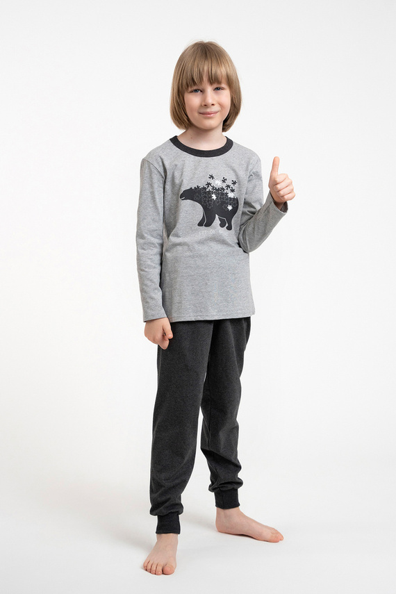 Morten Piżama chłopięca Italian Fashion melanż/c.melanż