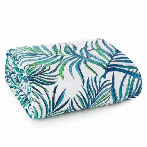 Palms 2 narzuta dekoracyjna liście Design91 turkusowy
