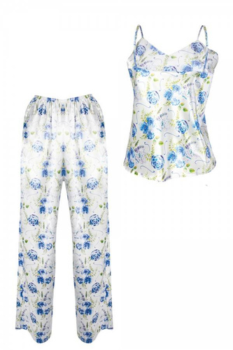 DK-KI Flowers Komplet Damski Piżama DKaren - 3 biały