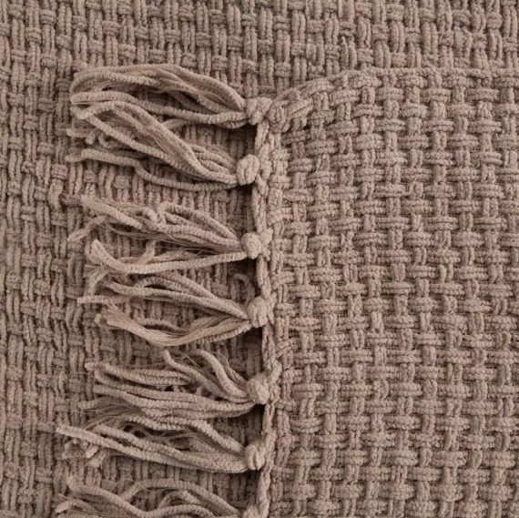 Suzi Koc narzuta tkana z frędzlami Eurofirany beżowy