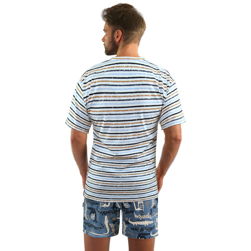 2521/14 Piżama Męska krótki rękaw, spodenki Sesto Senso - jeans