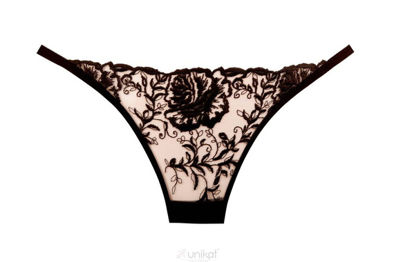 Saksia stringi damskie Unikat czarny-beż 