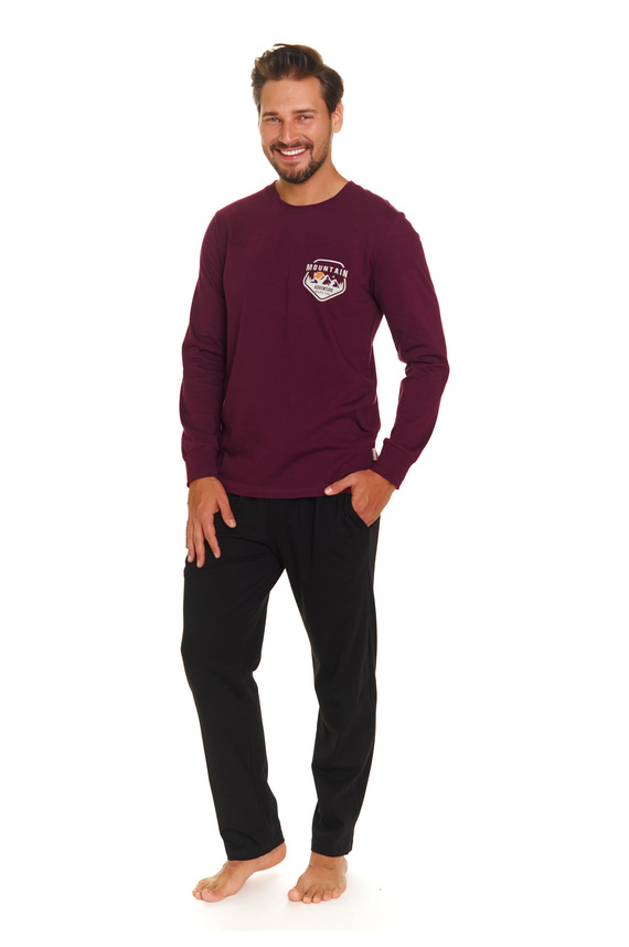 7139 Piżama Męska Doctor Nap - burgundy