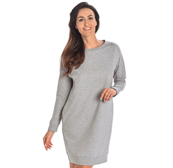 216105 Paula Sukienka z długim rękawem Teyli - szary