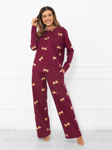 Kwadro Piżama damska Italian Fashion – bawełniana, długi rękaw i spodnie