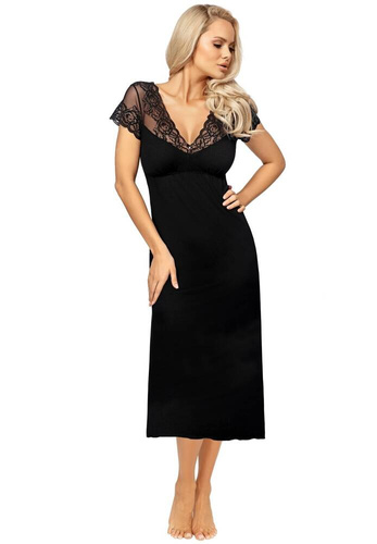 Ivana Long  koszulka nocna Donna -czarny