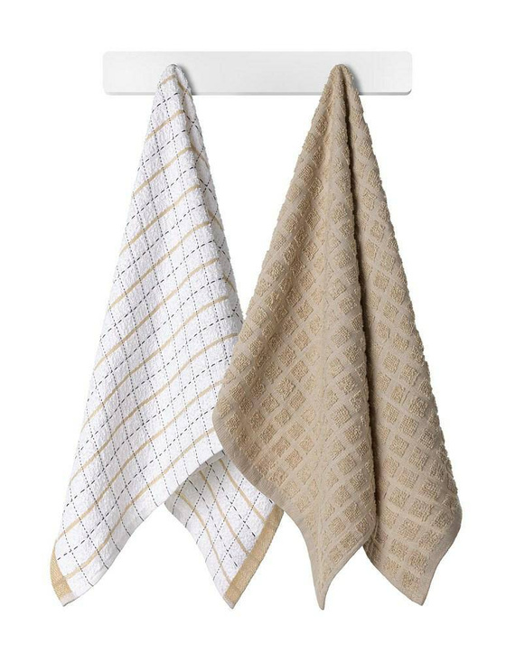 Bobby 7 Ręcznik kuchenny frotte komplet 2 szt. bawełniany Spod Igły i Nitki czerwony biały pasy