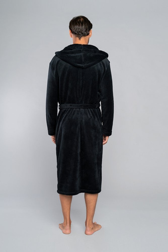 Mimas Szlafrok męski z kapturem Italian Fashion- grafit