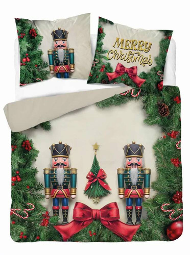 5300 A Pościel świąteczna dziadek do orzechów Detexpol kremowy