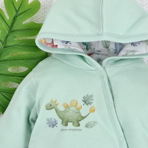 ABN-5578 Dino Explorer Ocieplany kombinezon niemowlęcy z bawełny organicznej Nini – ekologiczny i bezpieczny