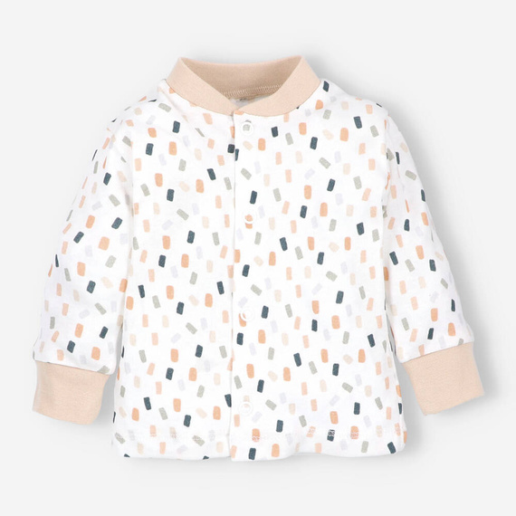 ABN-5328/KRE Kaftanik niemowlęcy z bawełny organicznej Nini kremowy